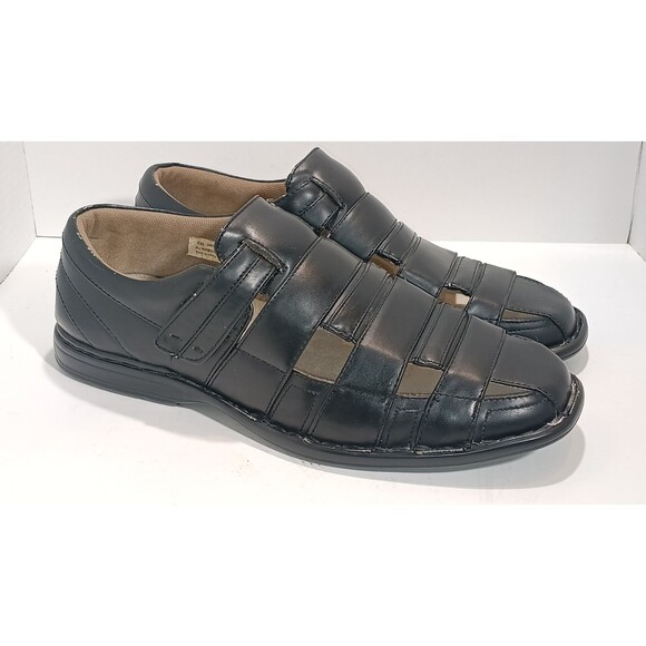 Stacy Adams Black Leather Fisherman style Sandals Men\'s Shoes Size 10.5 main image 7